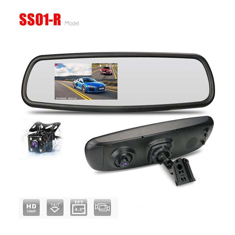 HD1080P Mirror dash camera front and back for car