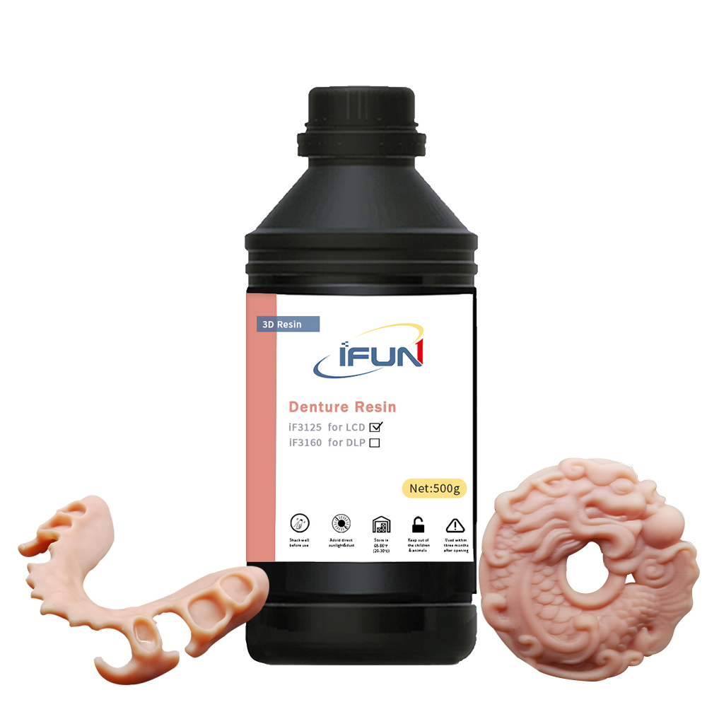Высокая твердость IFUN 405nm розового цвета и цвет кожи стоматологический пресс-форм/температура зубной протез из смолы совместим с 405nm волны ЖК-монитор прототип SLA 3d принтеры