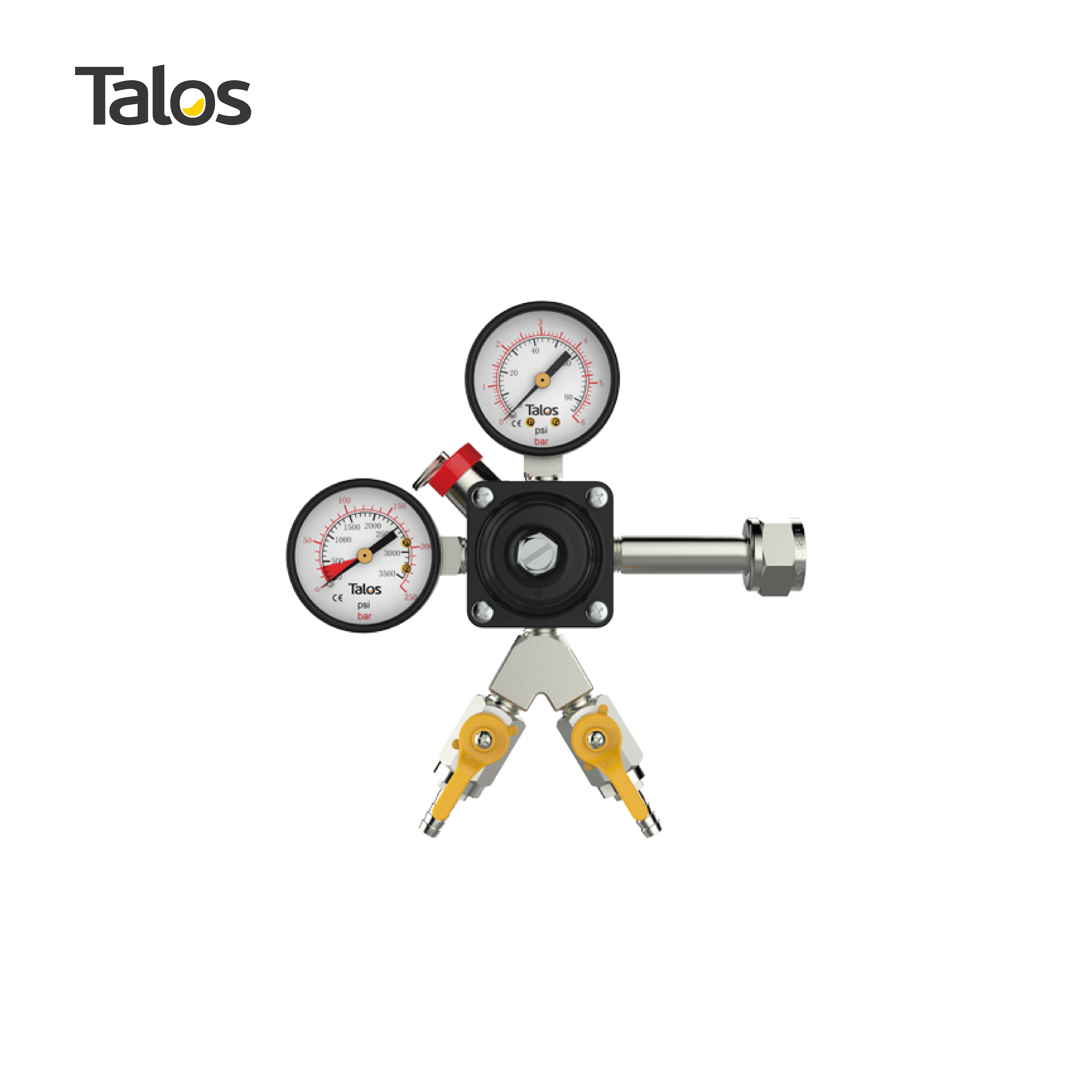TALOS 2-полосная одиночный датчик розлива пива оборудование Премиум CO2 газовый регулятор