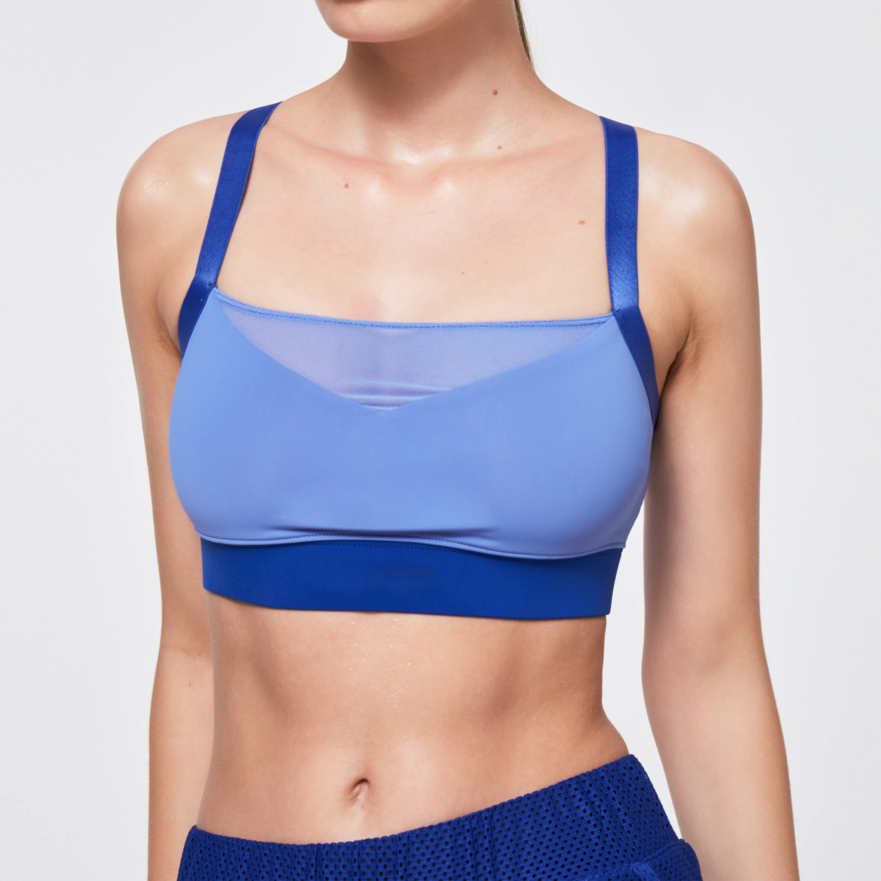 Nylon Spandex Workout Underwear High-elastic Yoga Vest with Shockproof Mesh Women's Sport Bra