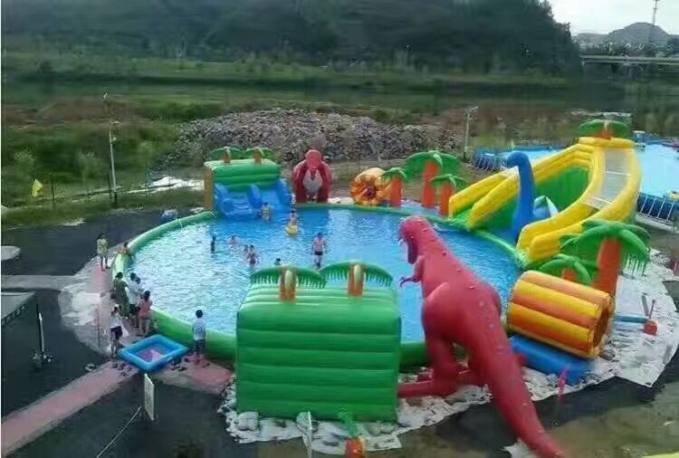 Inflatable Pool Water Park With Pool Inflatable Floating Water Park