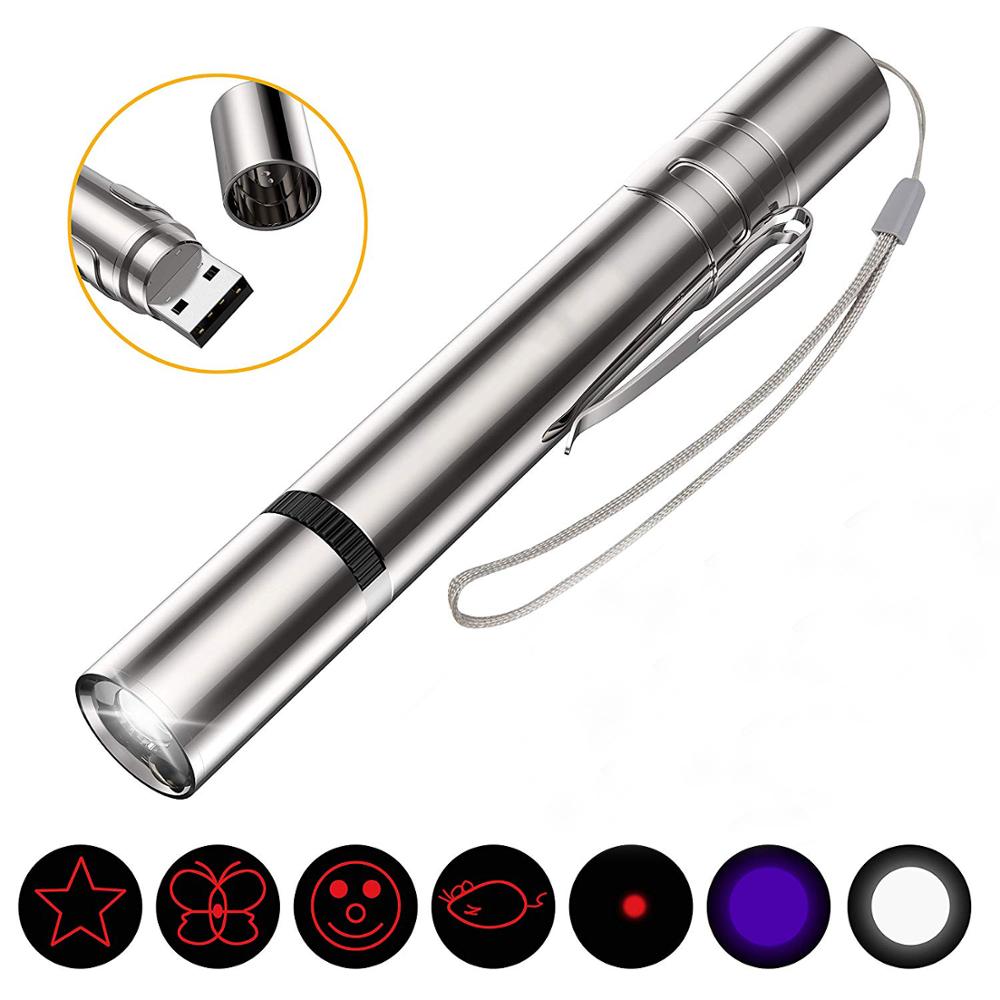 Интерактивные игрушки для кошек, палочка с зарядкой от USB, 4 в 1, функциональный тренировочный инструмент для домашних животных, упражнения, лазерная указка, узор для кошек