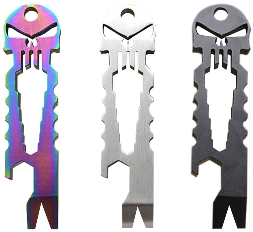 Amazon popular Stainless Steel Tactical EDC Wallet Pocket Multifunction Tool Titanium Skeleton Key Chain Stick Pickdriver Crow B