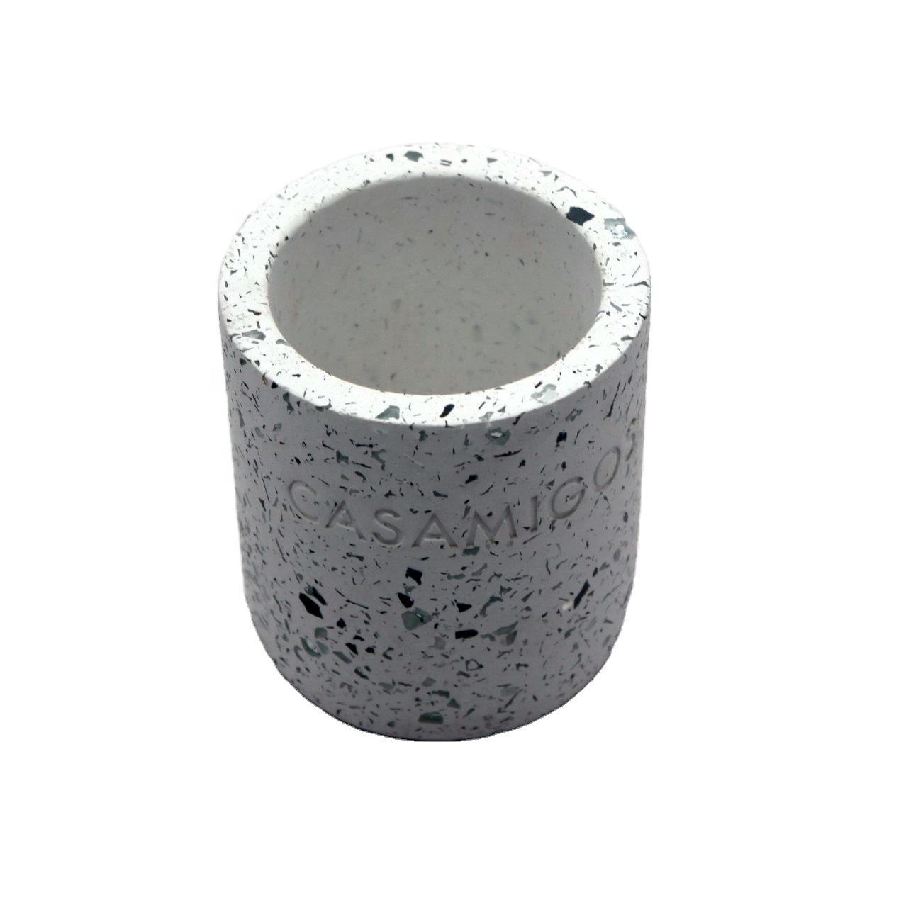 High quality Concrete Round with colored Terrazzo holder cup Cement Wholesale