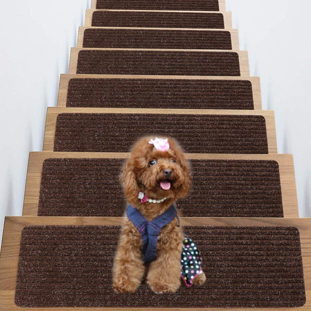 Carpet Stair Treads, Indoor Skid and Slip Resistant felt Mats, Safety Slip Resistant for Kids And Pets