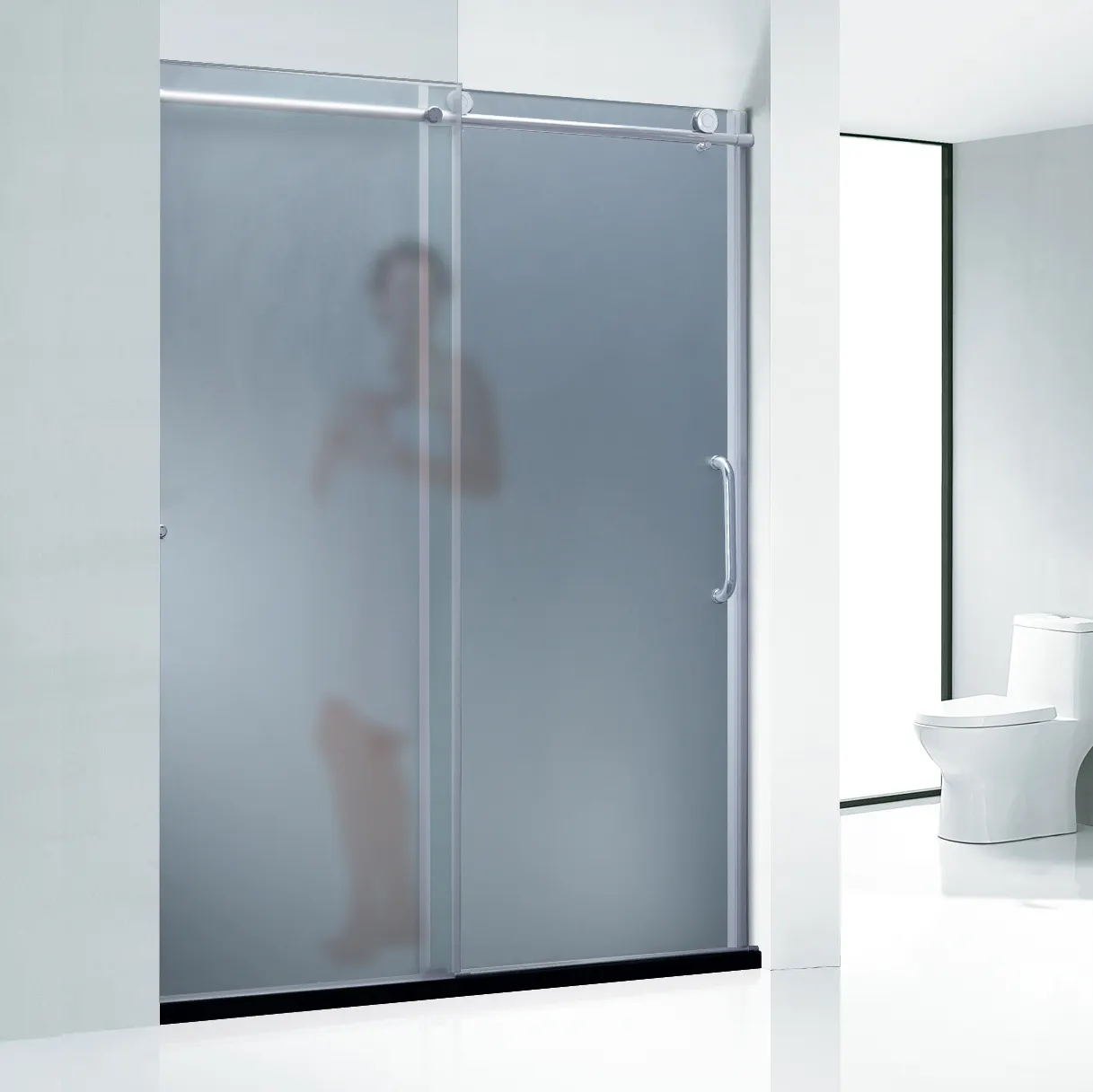 KMRY Square Frameless Tempered Glass Pivot Hinge Corner Bathroom Glass Shower Enclosure Cabin Room