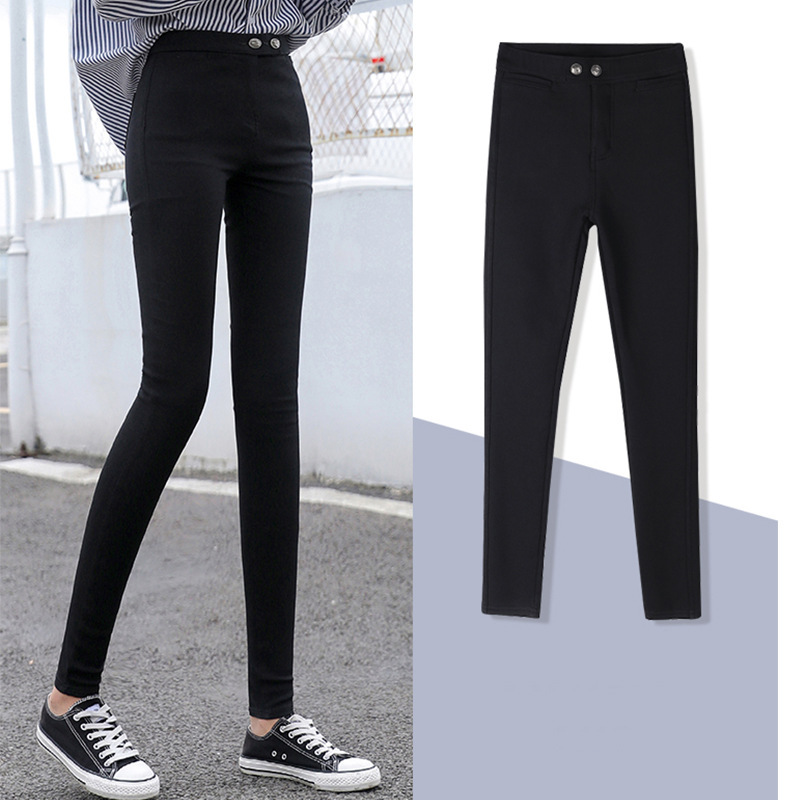 Women's Clothing Magic Leggings women wear autumn and winter Plush high waist rich noble Satin thin pencil pants tight little b