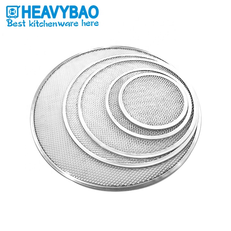 Heavybao лучшее качество круглый алюминиевый сетчатый противень для пиццы
