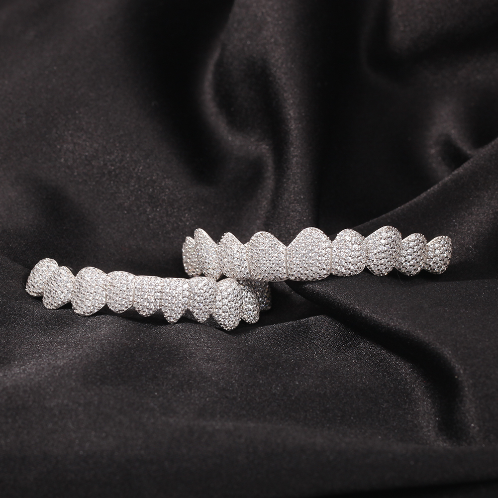 Wholesale hiphop fashion brightening body jewelry men's fashion zirconium punk dental braces