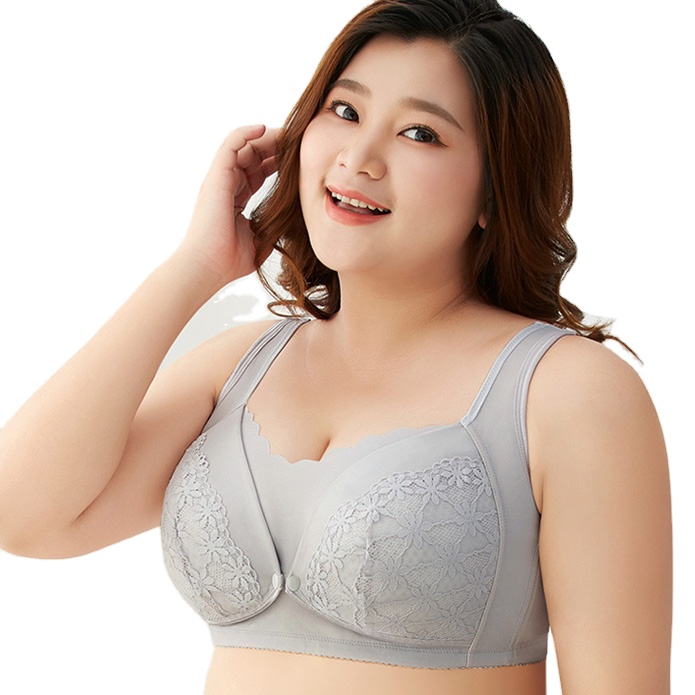 Wholesale Plus Size G Cup Breathable Thin Pads Cotton Maternity Breastfeeding Bra front button nursing bra