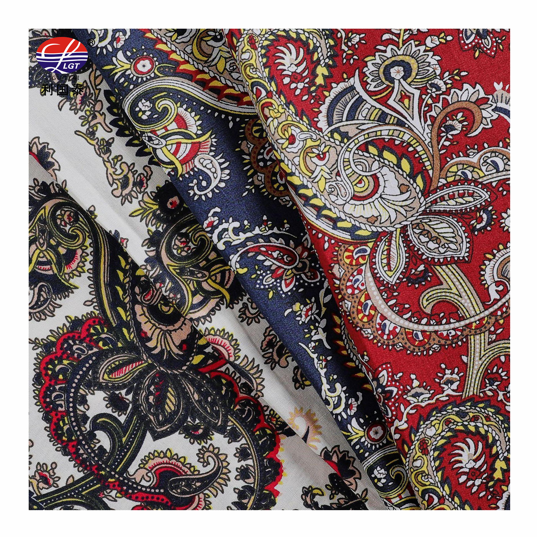 Hot sale New colorful Classic big Paisley pattern 100% Cotton print fabric factory direct sales Poplin for Casual wear
