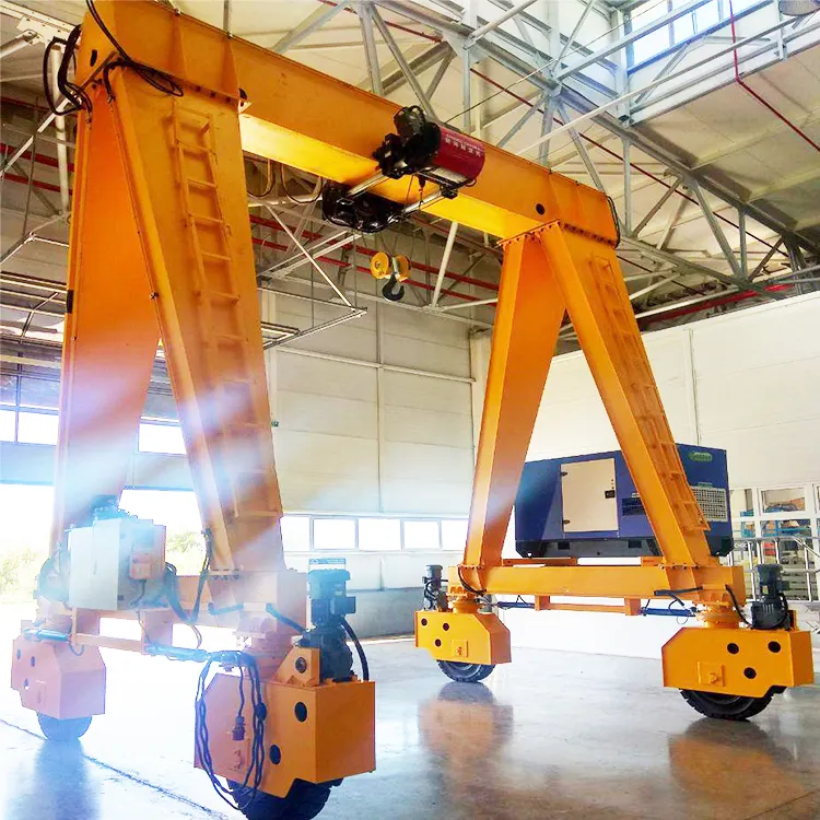 25 ton 40t 20m span Rubber Tired Tire Bridge Gantry Crane For Sale