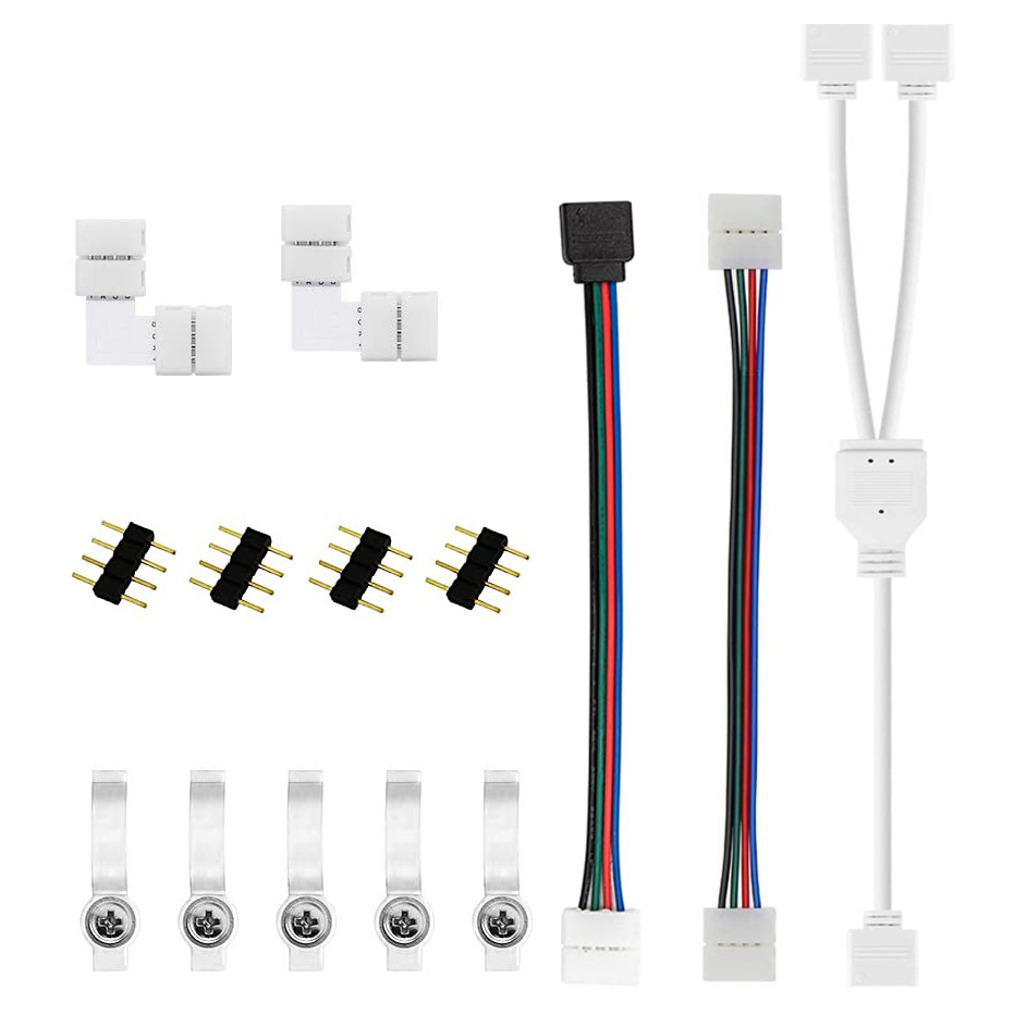 Светодиодная лента с usb-питанием аксессуары комплект 4pin 10 мм l-образный разъем два разъема с кабелем 2-полосная RGBW разветвитель кабеля для RGB полосы
