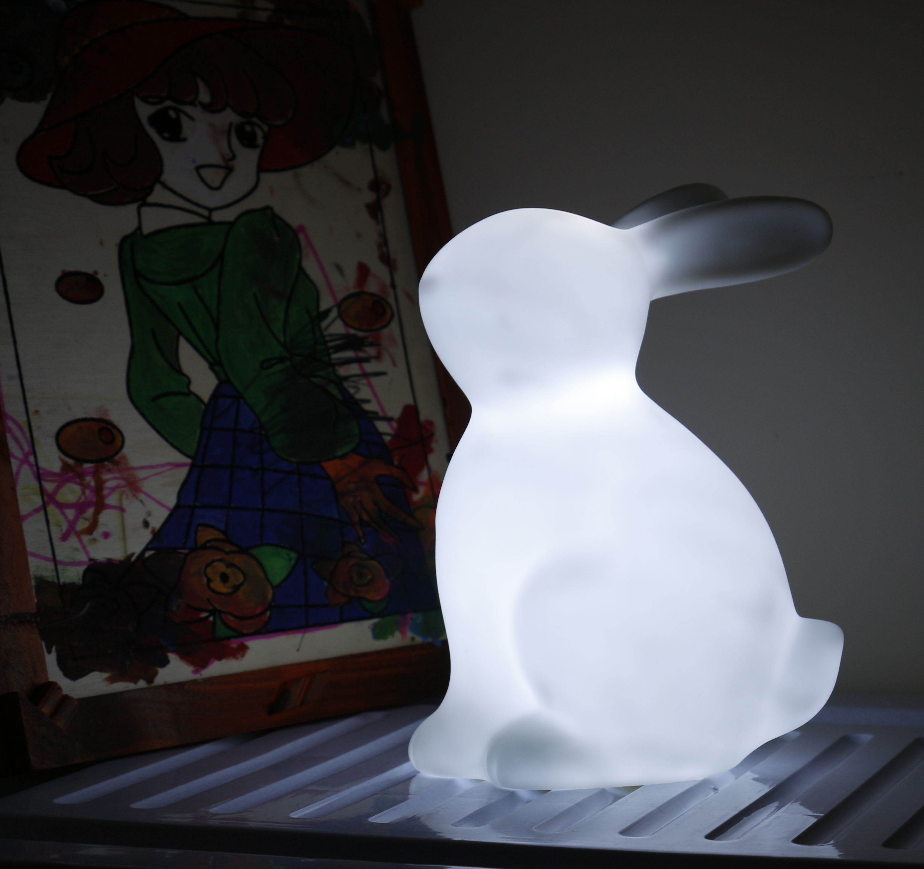 BSCI OEM customized LED USB kids Rabbit sleeping night desk lamp for bedroom