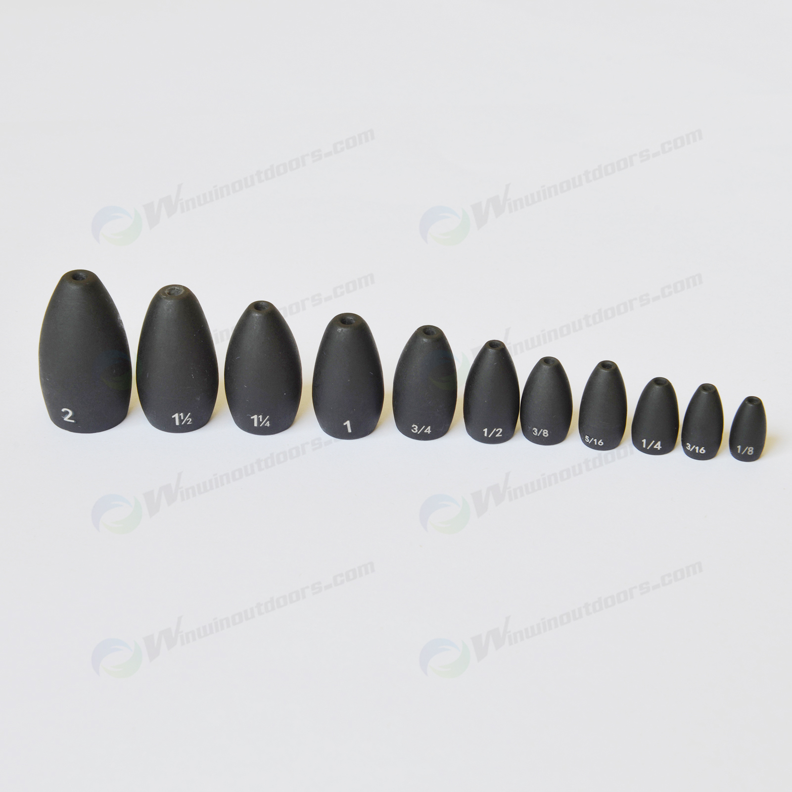 tungsten fishing weights , ready stock shiny and anodized no chip black Tungsten Fishing Sinker for Texas and Carolina Rigs