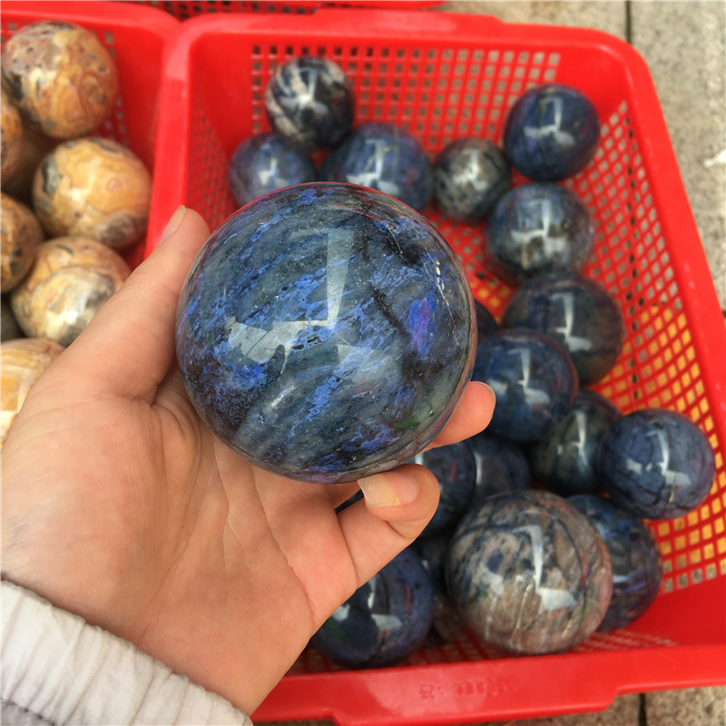 Wholesale Natural Blue Dumortierite Stone Sphere Crystal Stone Healing Ball For Decoration