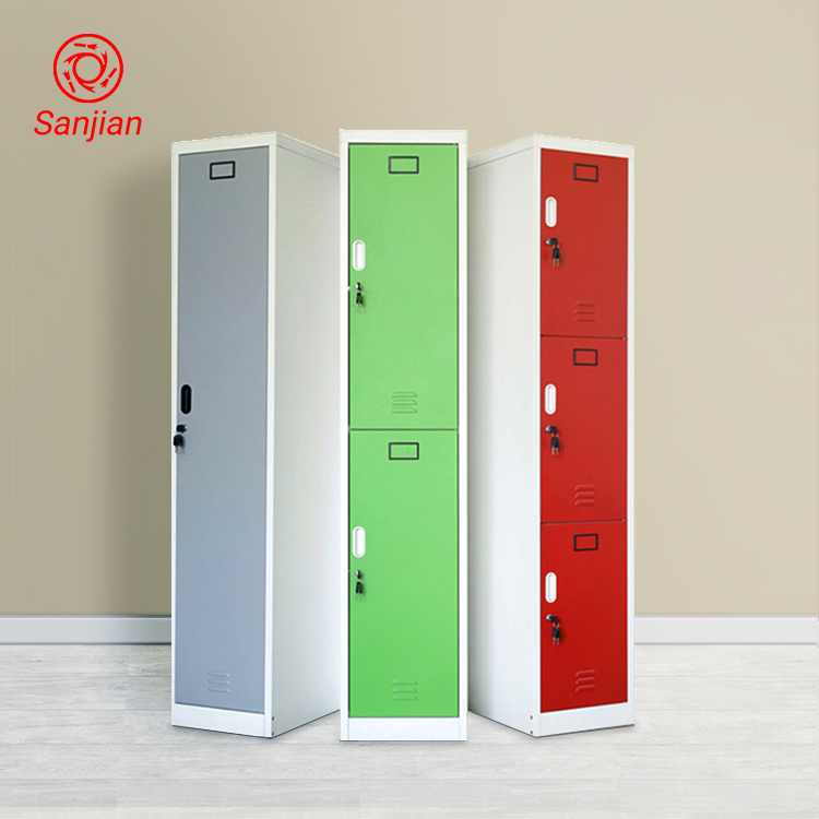 Professional design office living room vertical colorful 1/2/3/4/5 door gym clothes storage metal steel cabinet locker