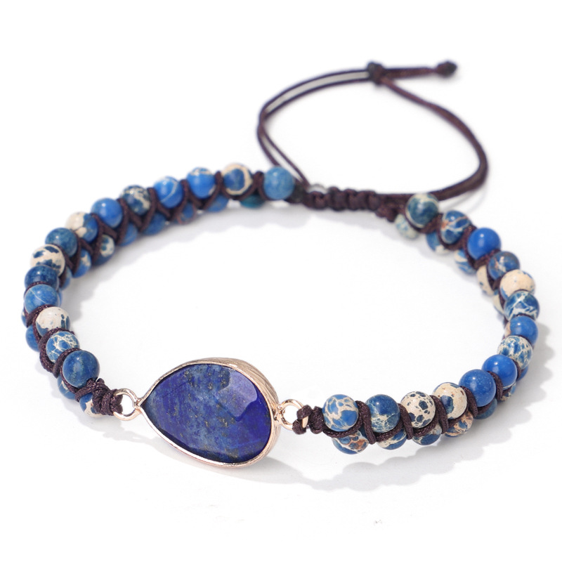 High Quality New Fashion Women Jewelry Beads Macrame Gemstone Natural Stone Bracelet