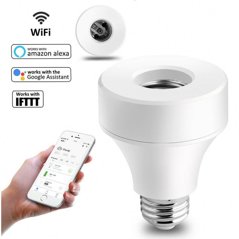 Tuya Wifi смарт-лампы держатель E26/E27 светодиодный беспроводной пульт дистанционного управления розетка спираль смарт-лампы кронштейн с Alexa Google Home.
