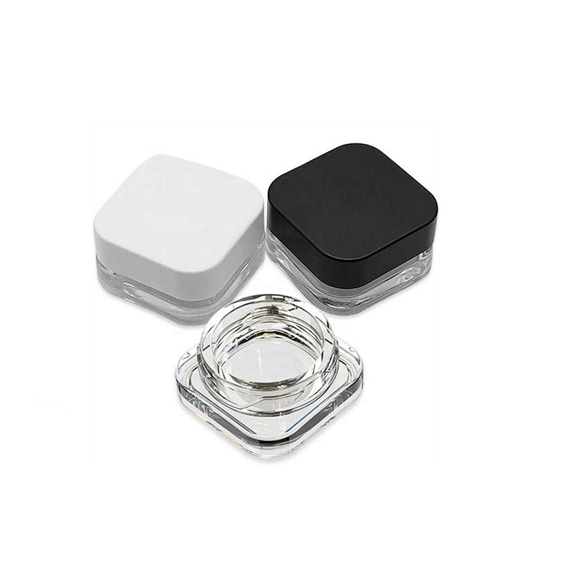 portable small cosmetic wax cream Concentrate container square shape 7 Ml 9 Ml Child Proof CBD salve glass Jar