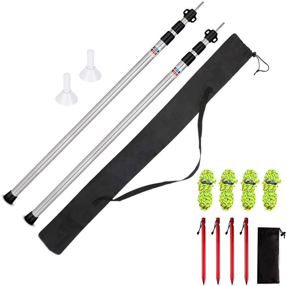 Anodized telescoping aluminum tent poles for camping tent