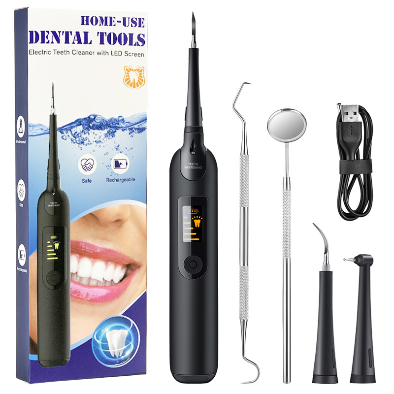Ultrasonic Teeth Whitening USB Rechargeable Tooth Cleaner Portable Household Dental Calculus Remover Electric Tartar Remover