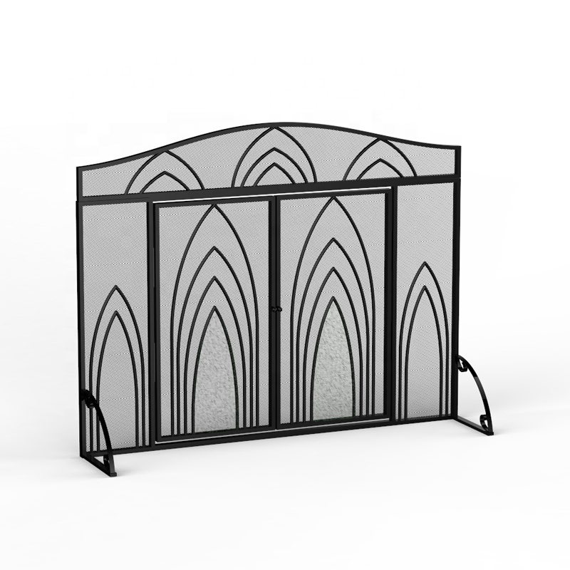 Hot Selling Home Decor Single Panel Metal Fireplace Screen