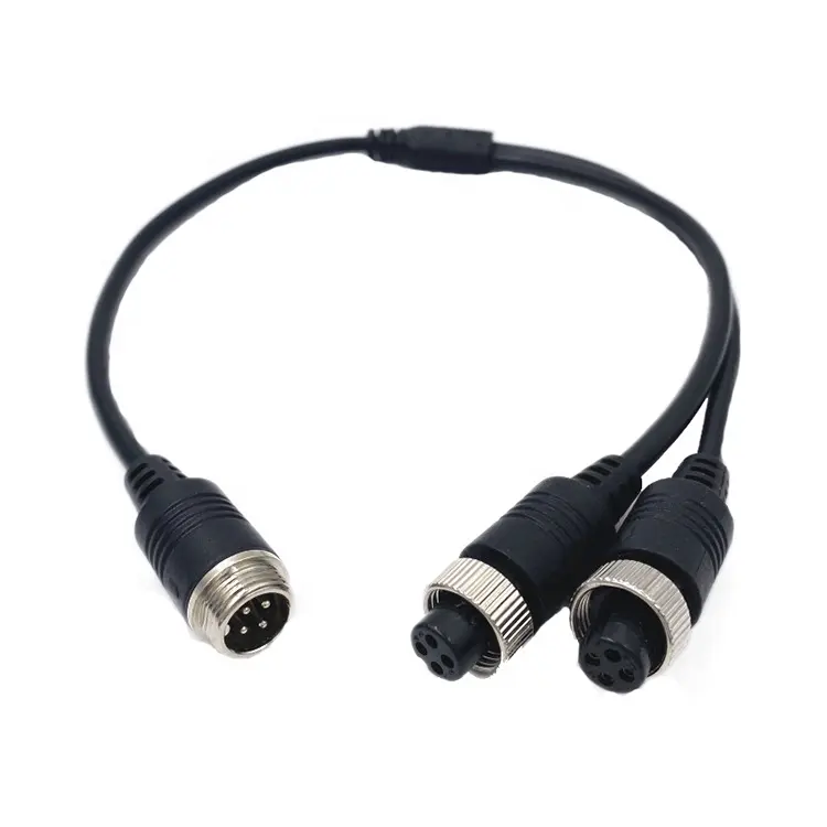 Waterproof automobile rear view camera aviation connector converter m12 cable male female m12 cable 4 pin m12 cable