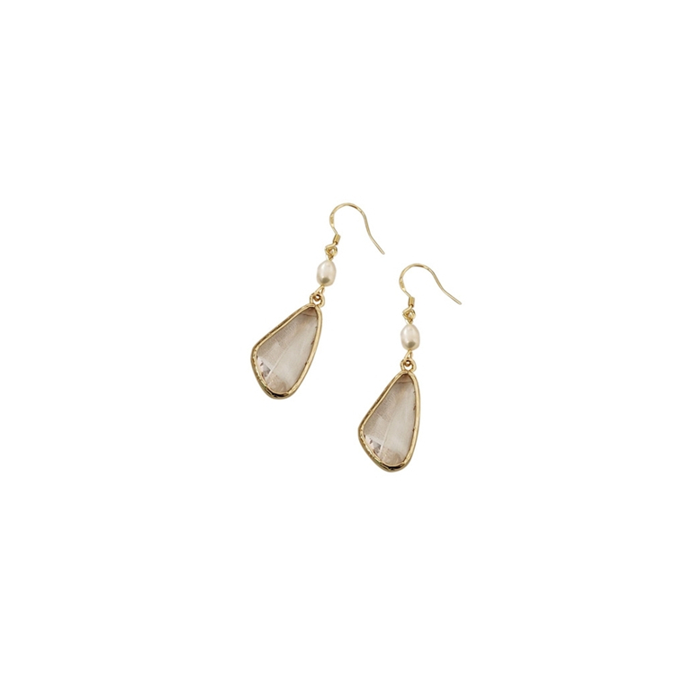 Good quality price jewelry ladies crystal freshwater pearl S925 silver earrings