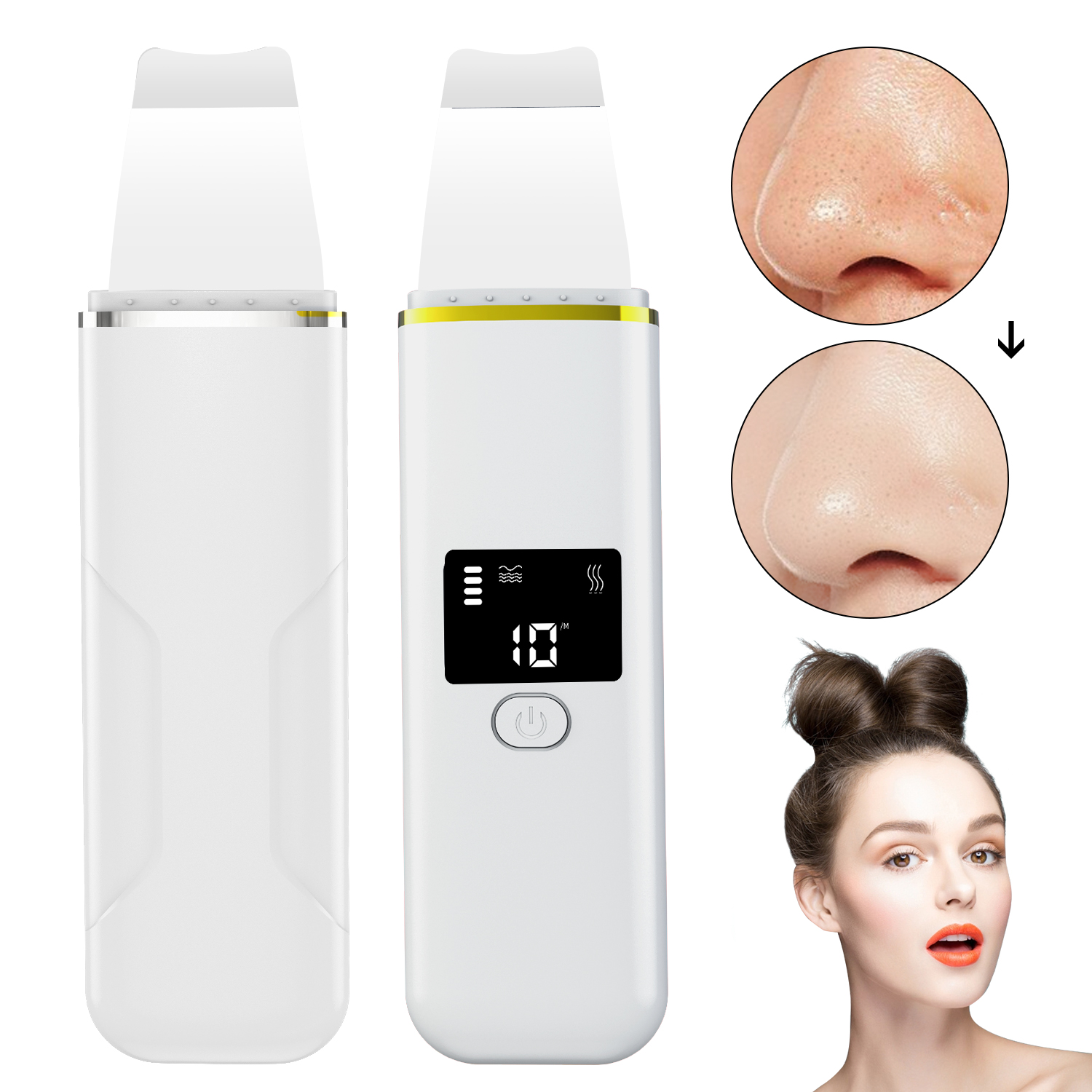 spatula digital super sonic cleaning pore cleaner blackhead professional dermabrasion sonic facial face ultrasonic skin scrubber