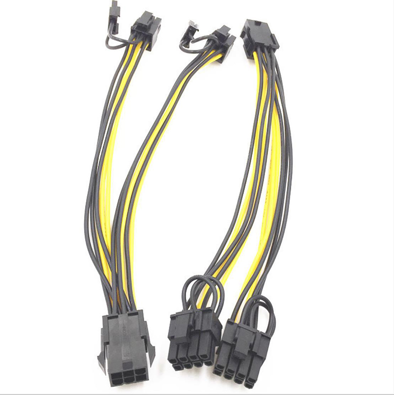 6-контактный переходник с внутренней двойной 8pin кабель для видео карта Pcie Gpu Vga графика материнская плата сплиттер Пау Удлинительный кабель 20 см