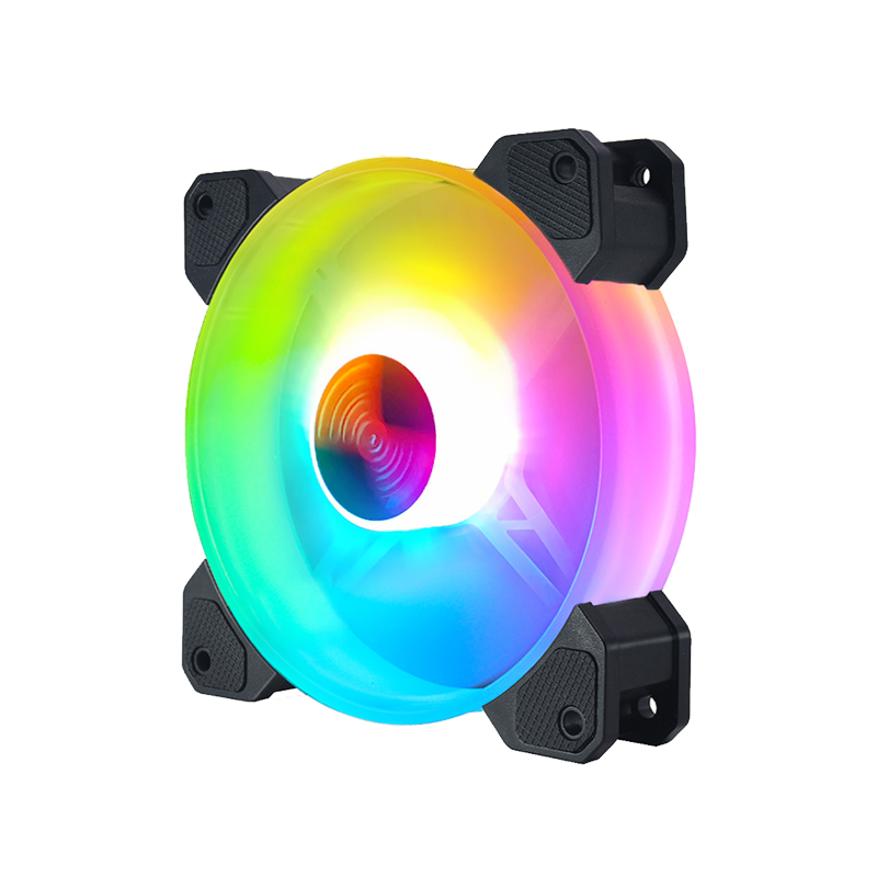 Цветная (RGB) Вентилятор охлаждения 120 мм PC чехол для ноутбука вентиляторы Радужный светодиодный осветительный вентилятор для процессорный кулер крайне низкий уровень шума воздушный поток