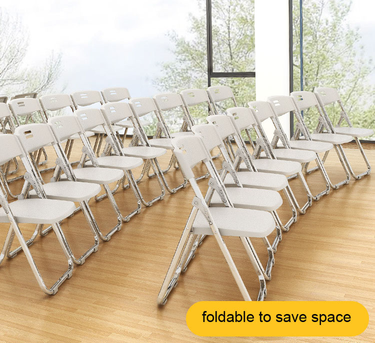 portable outdoor garden furniture space saving foldable chair plastic wedding party camping folding chair for events