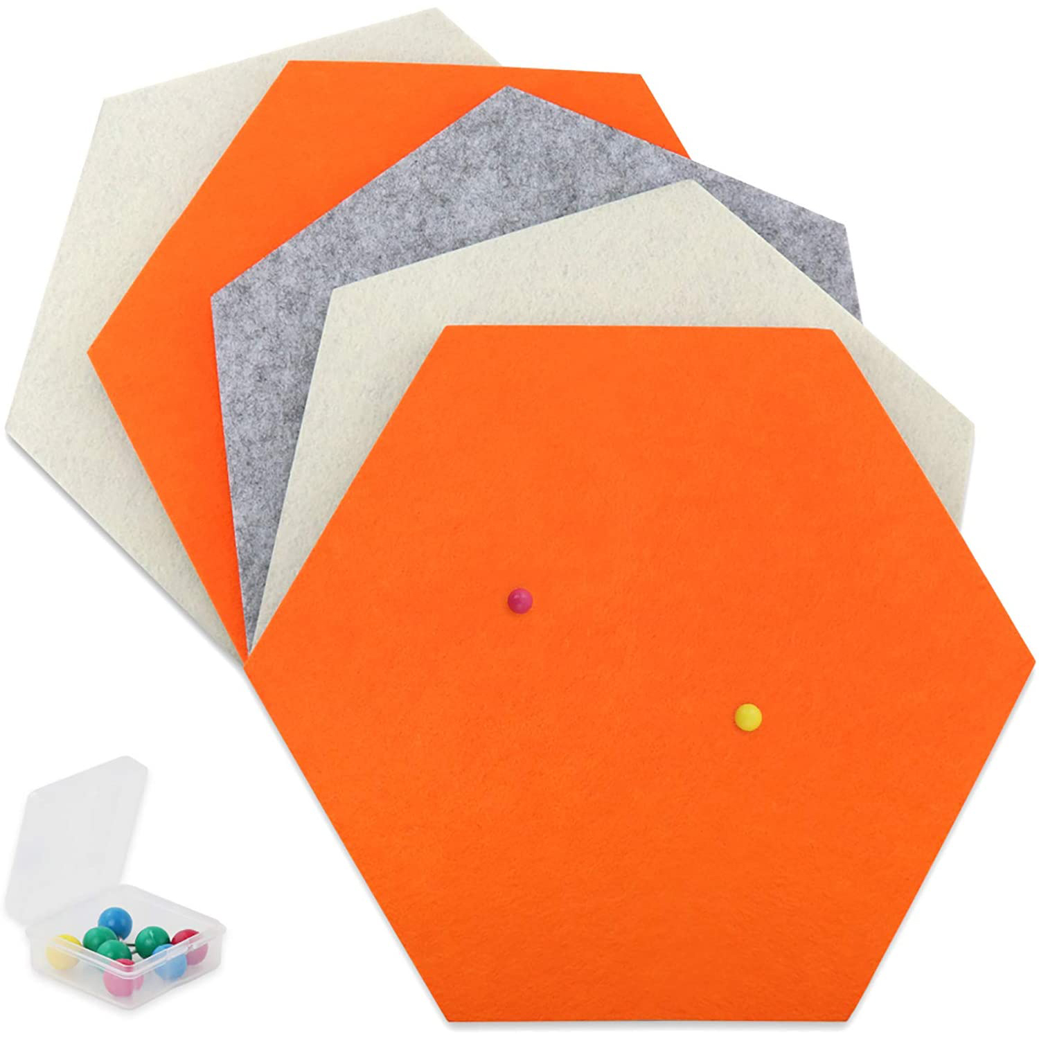 6 pcs Hexagon Felt Pin Board Tiles Bulletin Board Felt Cork Board Wall Decor for Photos