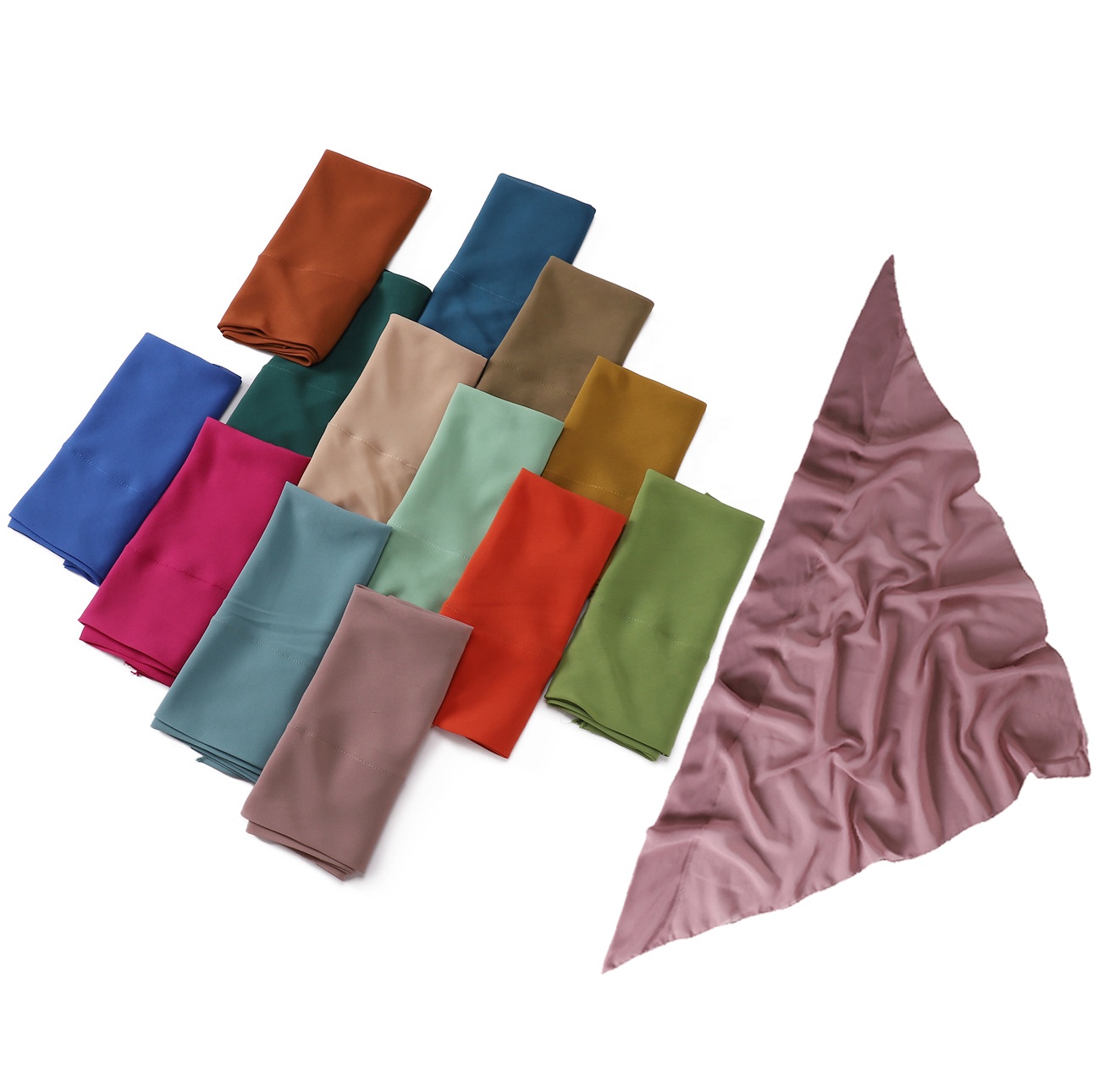 2024 New arrival Muslim women chiffon hijab scarf Islamic instant triangle moment hijab veil