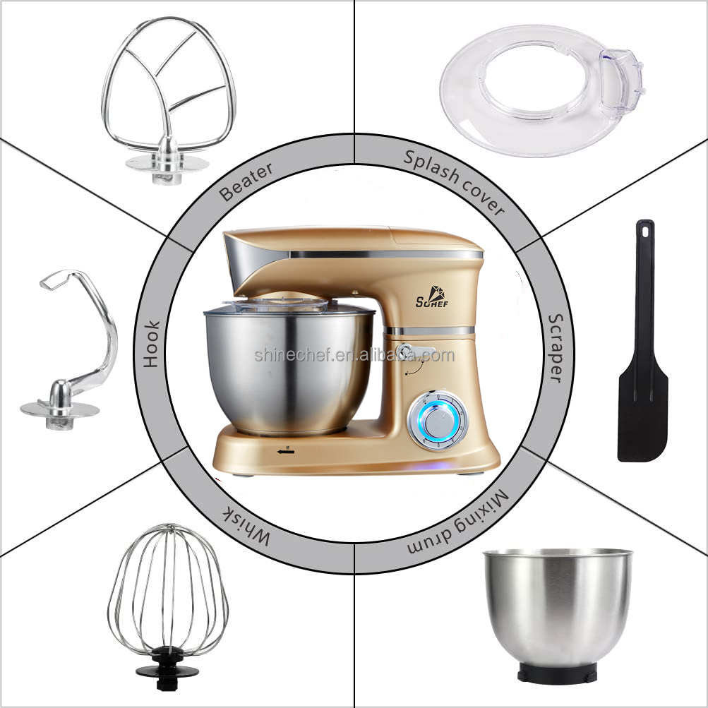 Электрический миксер для продуктов Golden Chef теста, 6 скоростных микшеров