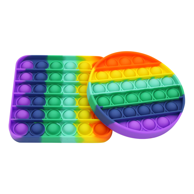 Baby Push And Pop Party Novelty Relieve Kids Funny Stress Relief Rainbow Bubble Sensory Fidget It Toy