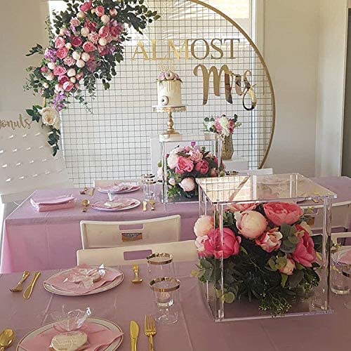 Acrylic Elegant 9.9 Inch Tall Wedding Flower Stand Clear Pillar Decorative Vases Rectangular Wedding Centerpiece Event Party