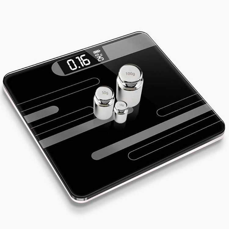 black bathroom scale with Lighted Display and Highly Accurate Digital Bathroom Scale