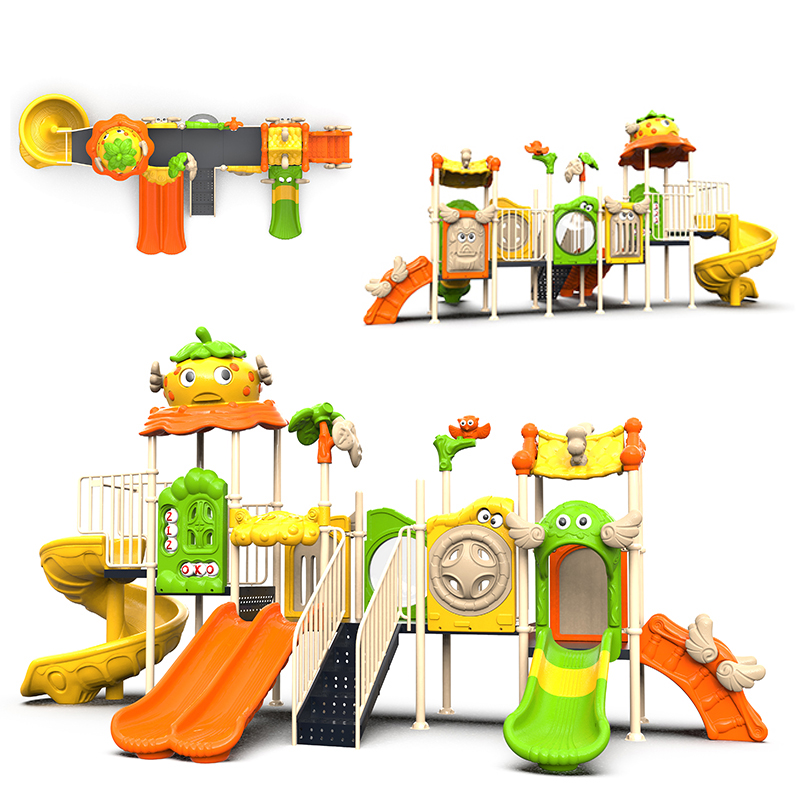 Factory Direct Sales Strawberry Series Outdoor Playground Kids Playground Outdoor Plastic Slide Amusement Park Equipment Set