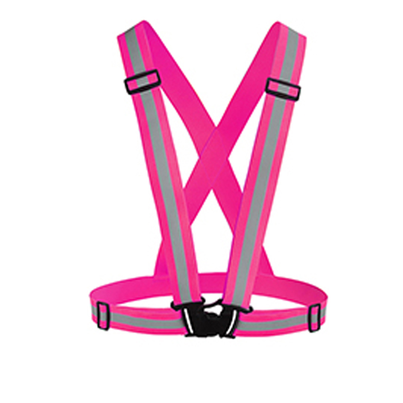 high visibility breathable adjustable reflective safety clothing elastic vest belt strap for outdoor running sports