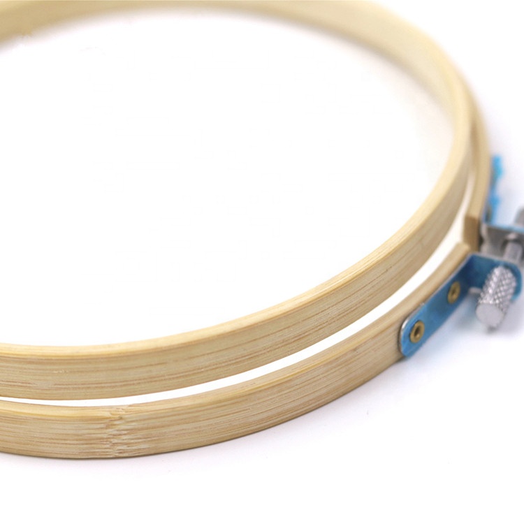 4 inch Bamboo Circle Cross Stitch Hoop Ring Bulk Wholesale Adjustable Round Wooden Embroidery Hoops