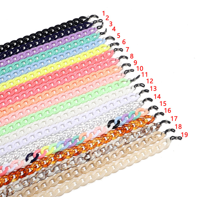2021 New Fashion Sunglasses Women's Acrylic Glasses Eyeglass Chain Face Masking Lanyard Neck Hang Strap