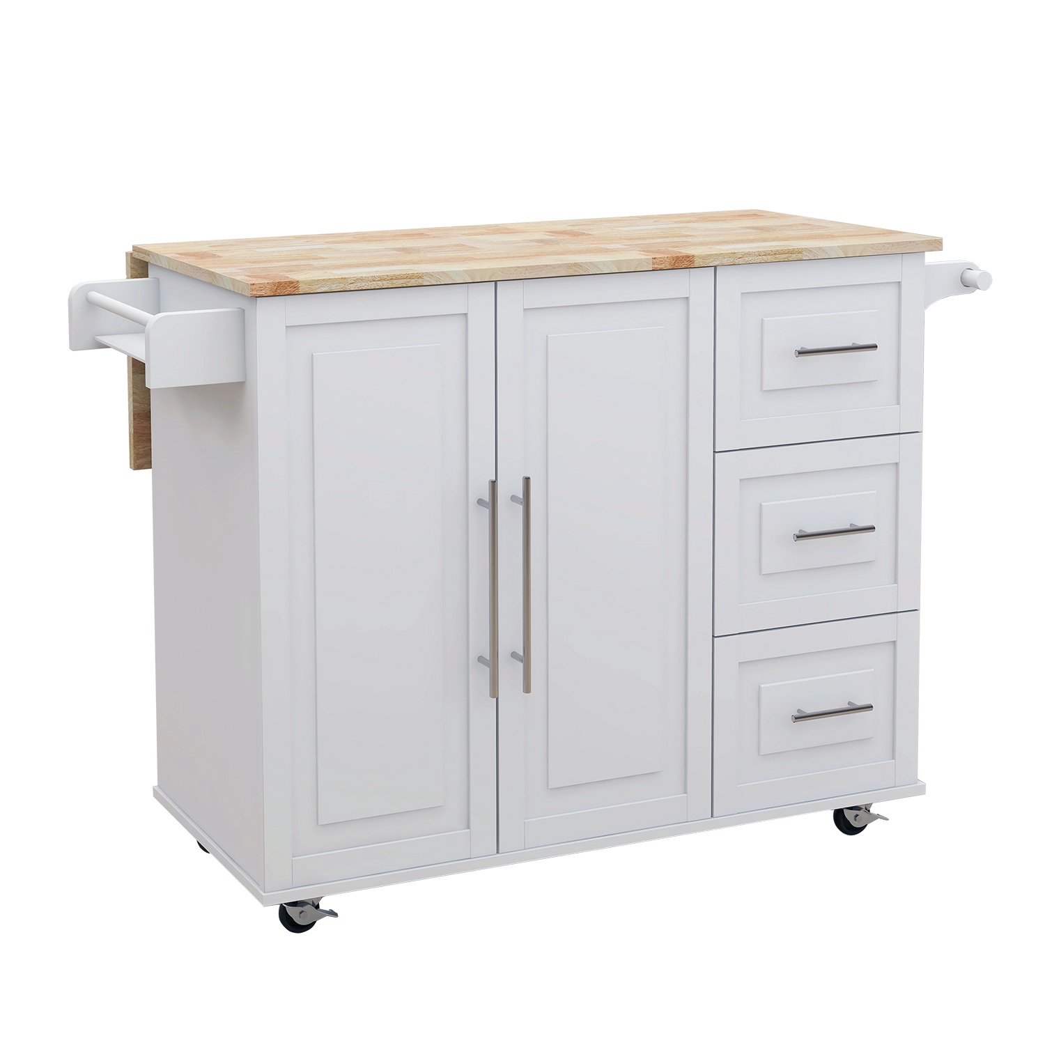 Modern High Quality Foldable Solid Wood Panel Kitchen Dining Car White