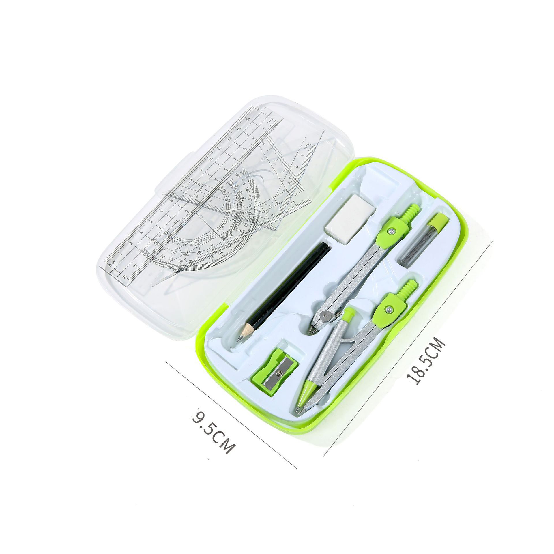 Student geometry drawing tool compasses drawing measurement school supplies ruler protractor
