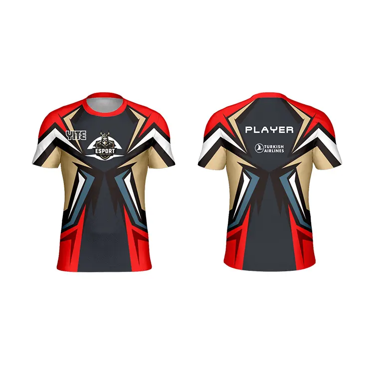 Custom sublimation esports jersey quick dry breathable comfortable gaming T-shirt gaming jersey