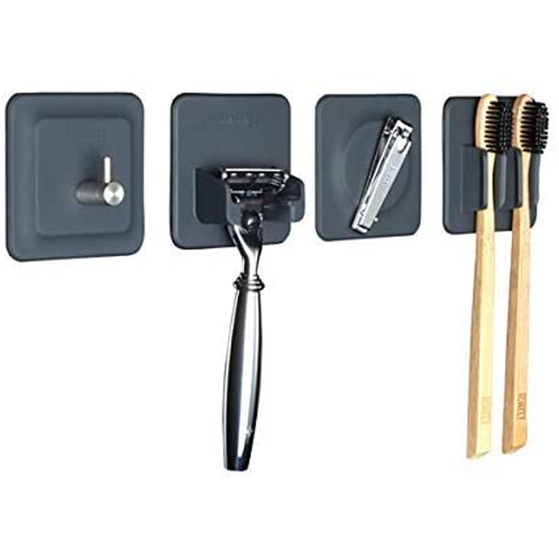 The 4-in-1 Tile Series - Secure Holders, Silicone Toiletry Organizer, Shower & Bathroom Accessory - Removable & Reusable
