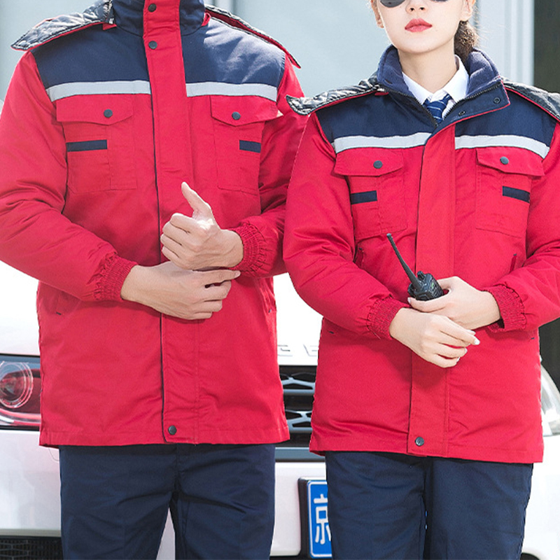 Logistics Cold Storage Work Clothes Cotton Jacket Detachable Inner Bladder Warm Coat Anti-cold Reflective Labor Clothing