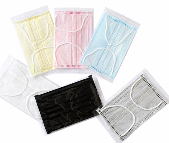 Non woven 3ply Disposable Earloop 3 layers dustl Custom Colors Colorful Black Pink Mask with Many Color Options