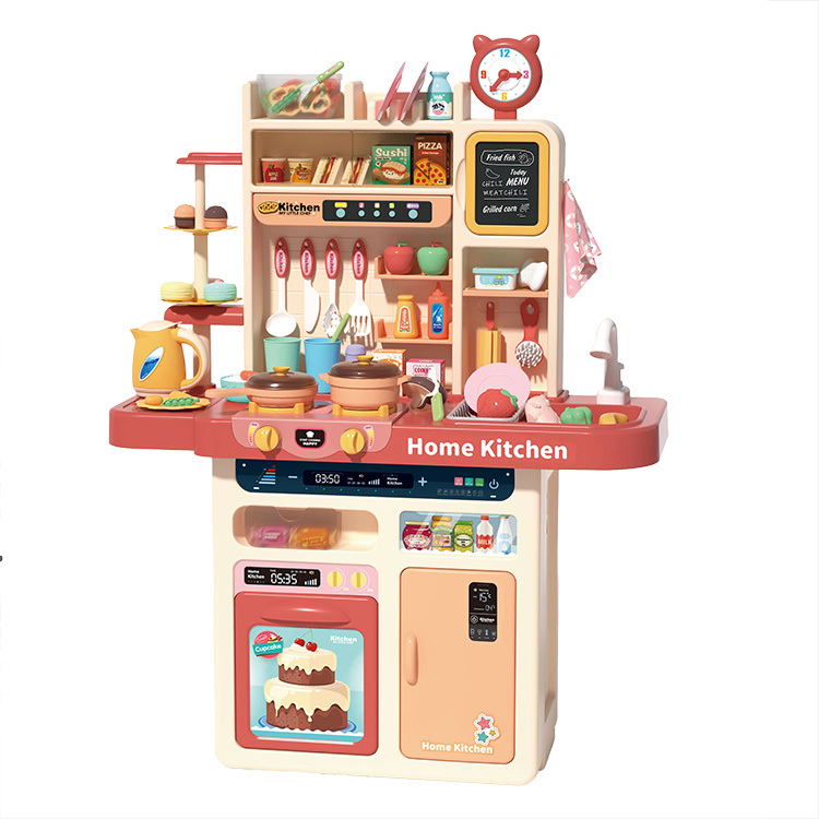kitchen toy accessory set lighting music tableware spray and range hood for pretend cooking play in family interactive toys
